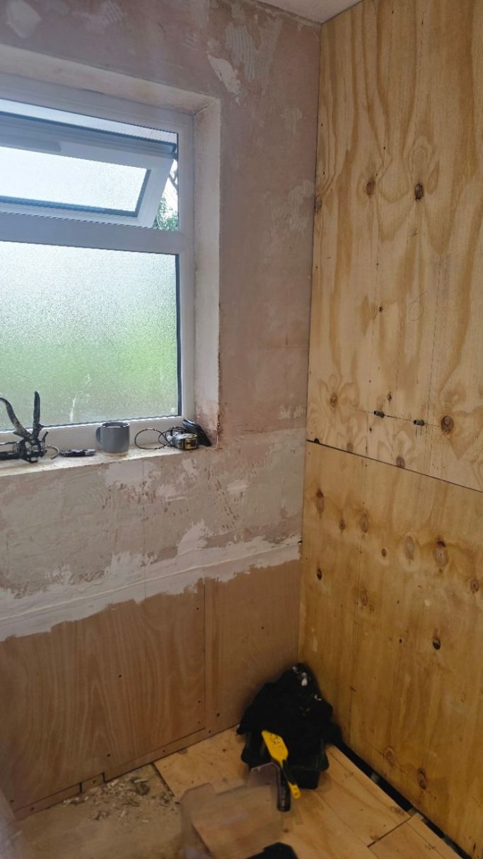 Bathroom cladding before