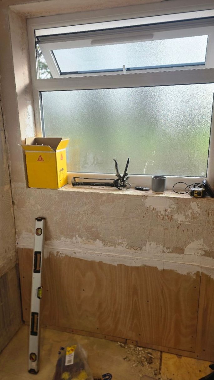 Bathroom cladding before